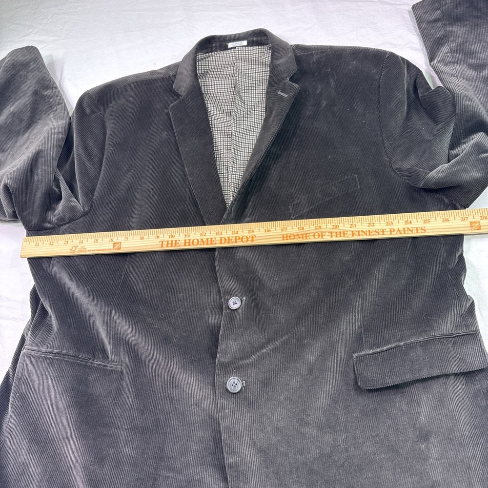 Saddlebred Sport Coat Mens 54L Dark, Gray Corduroy Cotton 2 Button Blazer Academ - Picture 5 of 10